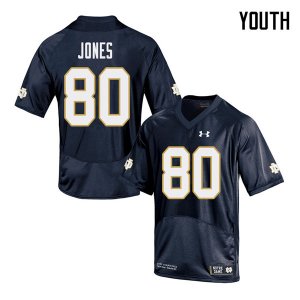 Notre Dame Fighting Irish Youth Micah Jones #80 Navy Under Armour Authentic Stitched College NCAA Football Jersey KPB3699SF